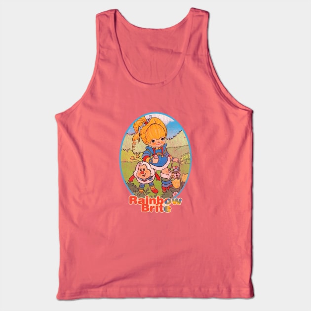 80s Happy Easter Rainbow Brite Distressed Tank Top by Tangan Pengharapan